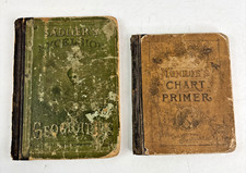 2 Antique School Books Monroe's Chart Primer & Sadlier's Excelsior Geography picture