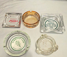 VINTAGE HARRAH'S KELLY'S OAKWOOD SANDY'S BEVERLY HILLS GLASS ASHTRAYS LOT 5 picture