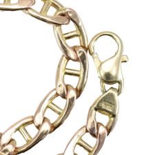14k Yellow Gold Anchor Mariner Link Bracelet by Aurafin Heavy Hollow Link picture