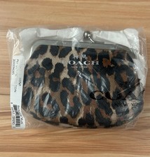 Coach Kiss-lock Coin Purse Wallet,  Cheetah/Leopard Print, NEW in package picture