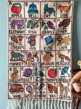 (New) Multicolor Handmade Wool Alphabet Wall Hanging Tapestry for Kids picture