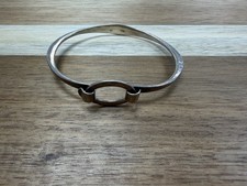 Signed KC vintage hammered texture interlocking loop bangle bracelet L1199 picture