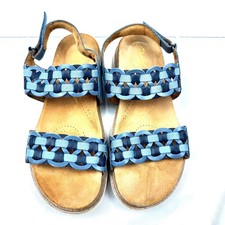 Clarks Arwell Glide Woven Leather Slingback Sandals Womens 10 Blue Combi Boho picture
