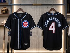 Men's Chicago Cubs #4 Pete Crow-Armstrong Black Alternate Limited Jersey NWT picture