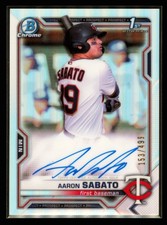 2021 Bowman Aaron Sabato 1st Bowman Refractor AUTO /499 #CPA-AS picture