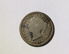 1858 Canada Queen Victoria Silver 5 Cents picture