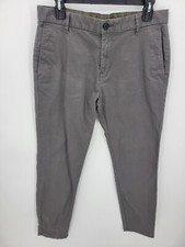 Zara Man Pants Mens 31 Gray Flat Front Tapered Chino Preppy Modern Business picture