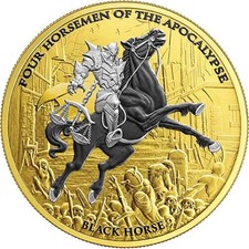 BLACK HORSE Four Horsemen Apocalypse Ennobled 1 Oz Silver Coin 5 Thalers 2026 picture