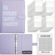 Random color- 100 Envelope Savings Challenge Book with Envelopes, Budget Planner picture