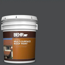 NEW 5 Gal Black Slate Flat Roof Paint Multi-Surface Exterior Strong Protection picture