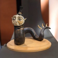 Kathie Olivas / Brandt Peter Circus Snake face oil acrylic resin sculpture READ picture