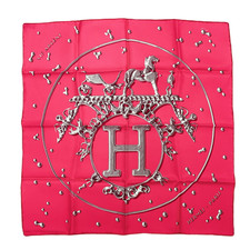 Hermes Carre 45 Vif Argent Silver Drop Silk 100% Scarf picture