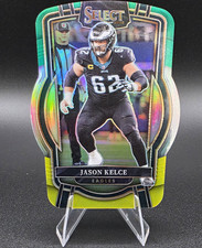 2022 Panini Select Jason Kelce Club Level Green & Yellow Prizm Die-Cut #220 picture