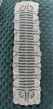 Vintage Hand Crocheted Lace Table Runner 31” x 8.5” Ecru Scalloped Cottagecore picture