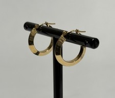 Vintage Signed JCM 14K Yellow Gold Hoop Earrings picture