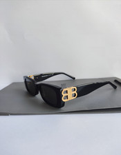 Authentic Balenciaga BB0096S Grey/Black Full-Rim Rectangle Unisex Sunglasses picture