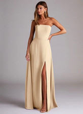 Azazie Wren Sleeveless Chiffon Dress. Size 6. Includes Straps + Bag. picture