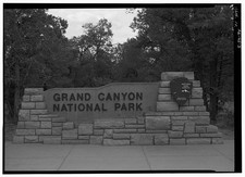 Photo:Grand Canyon National Park Arizona South Entrance Sign 1950s Roadway picture