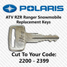 Polaris Keys Cut by Code ATV Ranger RZR Snowmobile key made to codes 2200-2399 picture