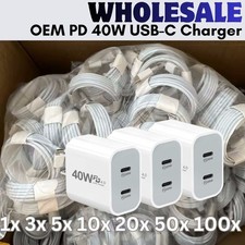 Lot 40W PD USB C Fast Charger Cube For iPhone 17 16 15 14 13 12 11 Type C Cable picture