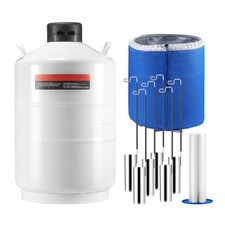 Liquid Nitrogen Tank 20 L Aluminum Alloy LN2 Container Dewar 6 Canisters picture