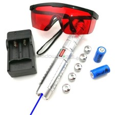 BQ9 450nm Adjustable Focus Blue Handheld Flashlight& Charger& Goggles&5 Stars picture
