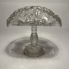 Antq. EAPG Clear McKee Bros Majestic High Standard Glass Banana Stand c1893-1901 picture