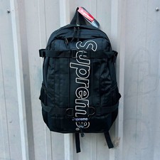 Supreme Black Nylon Backpack Logo Zip Adjustable/Padded Straps Pockets NWT picture