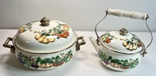 Vintage Tabletops Unlimited Orchard Harvest Dutch Oven Teapot Set Fruit Decor picture