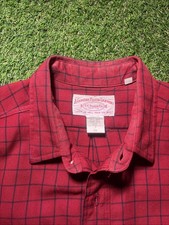 70's FILSON 100% Virgin Wool Check Shirt Men’s Size Large Red Vintage picture