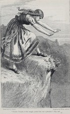 Foxe's Book of Martyrs Susanna Ciacquin c.1865 Cassell Wood Engraving picture