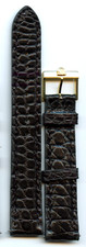 Genuine 16mm 17mm 18mm MB or GF Black Alligator Strap and Vintage Omega Buckle picture