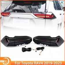 For 2019-2023 Toyota RAV4 LED Tail Lights Sequential Signal Black Rear Lamp picture