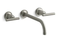 Kohler Purist 1.2 GPM Wall Mounted Widespread Bathroom Faucet K-T14414-4-BN picture
