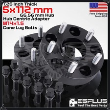 2x Mercedes 5x112 66.56 C.B. Hub-Centric Adapter M12x1.5 Hub to M14x1.5 Wheel picture