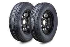 2 WINDA Trailer Tire Assembly ST205/75R14 8-Ply Black Mod Rim 5 Lug on 4.5