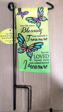 Your Life Was A Blessing Your Memory A Treasure  - Mini Flag & Stand Set, New picture