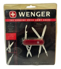 Vintage Wenger Pocket Tool Chest Swiss Army Knife Red 9 Tools New Sealed 1995 picture