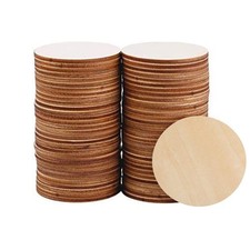 60 Pack 4 Inch Wood Circles for Crafts, Unfinished Wooden Rounds 4 in  picture
