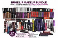 Huge 72 Pc Lip Makeup Lot Mixed Brands Bold Rare Unique Shades Lipsticks Gloss M picture