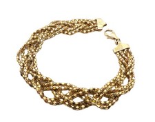 Technibond  925 Gold Vermeil Mesh Braided Bracelet, Popcorn Style Bracelet 8
