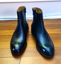 Beckett Simonon Black Leather Ankle Chelsea Boots Zip Closure Men's US 7 picture
