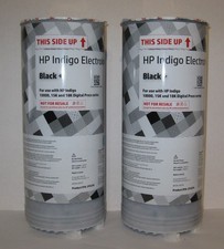 Lot of 2 HP Indigo ElectroInk Black 10000 15k 18k Digital Press Series 2F502A picture