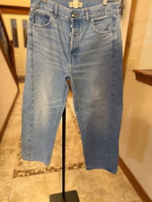 Madewell Women's Light Wash Blue Denim Barrel Jeans Relaxed Fit Button Fly picture