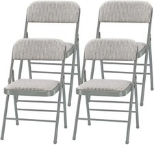 4 Pack Folding Chairs w/ Cushion, Metal Frame Foldable Chair for Party, Event picture