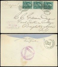 OCT 28 1885 NY Reg'd - C CLEMENT GAINES Eastman Biz College, SC #211 STRIP of 3 picture