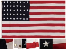 3X5 FT HEAVY COTTON USA 1877 38 STARS STATE FLAG - SEWN & EMBROIDERED picture