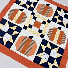 Handmade Country Pumpkin Baby Quilt Top 47x47