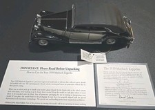 FRANKLIN MINT 1939 MAYBACH ZEPPELIN W/TAG & COA 1/24 SCALE BLACK/SILVER READ picture