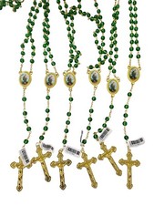 Bulk 12pc Glass Saint Jude Long Ful Rosary Baptism / Religious Favor/First Com picture